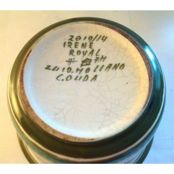 Royal Gouda Irene Hand Painted Single Tulip Flower Pot Planter Cachepot Bowl - Picture 6 of 6